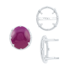 Load image into Gallery viewer, ITI NYC Four Prong Oval Cabochon Settings in Sterling Silver (6.00 x 4.00 mm - 25.00 x 18.00 mm)