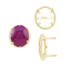 Load image into Gallery viewer, ITI NYC Four Prong Oval Cabochon Settings in 14K Gold (6.00 x 4.00 mm - 25.00 x 18.00 mm