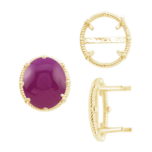 Load image into Gallery viewer, ITI NYC Four Prong Oval Cabochon Settings in 14K Gold (6.00 x 4.00 mm - 25.00 x 18.00 mm