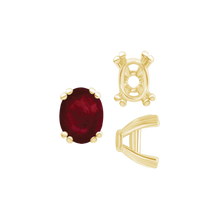 Load image into Gallery viewer, ITI NYC Twin Prong Oval Settings in 14K Gold (7.00 x 5.00 mm - 10.00 x 8.00 mm)