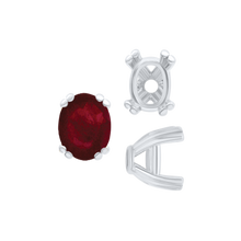 Load image into Gallery viewer, ITI NYC Twin Prong Oval Settings in Sterling Silver (7.00 x 5.00 mm - 10.00 x 8.00 mm)