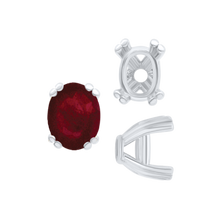 Load image into Gallery viewer, ITI NYC Twin Prong Oval Settings in Sterling Silver (7.00 x 5.00 mm - 10.00 x 8.00 mm)