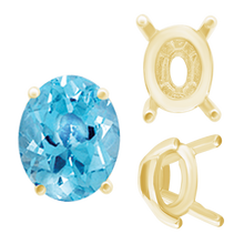 Load image into Gallery viewer, ITI NYC Four Prong Oval Tapered Settings in 18K Gold (4.00 x 3.00 mm - 13.00 x 10.00 mm)