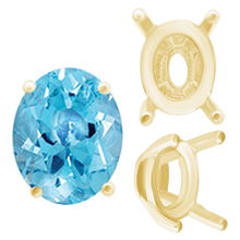 Load image into Gallery viewer, ITI NYC Four Prong Oval Tapered Settings in 18K Gold (4.00 x 3.00 mm - 13.00 x 10.00 mm)