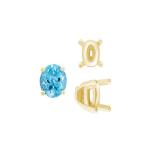 Load image into Gallery viewer, ITI NYC Four Prong Oval Tapered Settings in 14K Gold (4.00 x 3.00 mm - 13.00 x 10.00 mm)