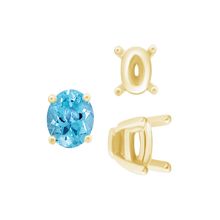 Load image into Gallery viewer, ITI NYC Four Prong Oval Tapered Settings in 18K Gold (4.00 x 3.00 mm - 13.00 x 10.00 mm)