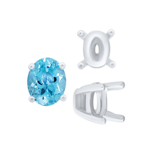 Load image into Gallery viewer, ITI NYC Four Prong Oval Tapered Settings in 18K Gold (4.00 x 3.00 mm - 13.00 x 10.00 mm)