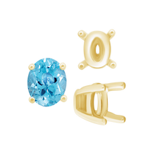 Load image into Gallery viewer, ITI NYC Four Prong Oval Tapered Settings in 18K Gold (4.00 x 3.00 mm - 13.00 x 10.00 mm)