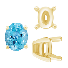 Load image into Gallery viewer, ITI NYC Four Prong Oval Tapered Settings in 14K Gold (4.00 x 3.00 mm - 13.00 x 10.00 mm)