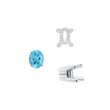 Load image into Gallery viewer, ITI NYC Four Prong Oval Solid Base Settings in Sterling Silver (5.00 x 3.00 mm - 9.00 x 7.00 mm)