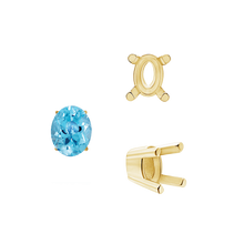 Load image into Gallery viewer, ITI NYC Four Prong Oval Solid Base Settings in 14K Gold (5.00 x 3.00 mm - 9.00 x 7.00 mm)
