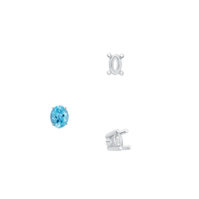 Load image into Gallery viewer, ITI NYC Four Prong Oval Wire Basket Settings With Pads in Sterling Silver (5.00 x 3.00 mm - 12.00 x 10.00 mm)