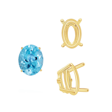 Load image into Gallery viewer, ITI NYC Four Prong Oval Wire Basket Settings With Pads in 14K Gold (5.00 x 3.00 mm - 12.00 x 10.00 mm)