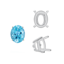 Load image into Gallery viewer, ITI NYC Four Prong Oval Wire Basket Settings With Pads in 14K Gold (5.00 x 3.00 mm - 12.00 x 10.00 mm)