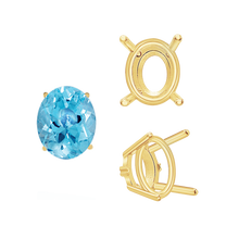 Load image into Gallery viewer, ITI NYC Four Prong Oval Wire Basket Settings With Pads in 14K Gold (5.00 x 3.00 mm - 12.00 x 10.00 mm)