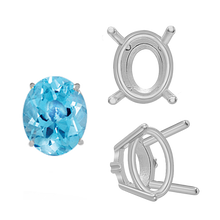 Load image into Gallery viewer, ITI NYC Four Prong Oval Wire Basket Settings With Pads in 14K Gold (5.00 x 3.00 mm - 12.00 x 10.00 mm)