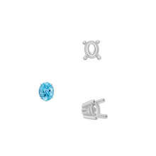 Load image into Gallery viewer, ITI NYC Four Prong Oval Wire Basket Settings With Pads in Sterling Silver (5.00 x 3.00 mm - 12.00 x 10.00 mm)