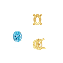 Load image into Gallery viewer, ITI NYC Four Prong Oval Wire Basket Settings With Pads in 14K Gold (5.00 x 3.00 mm - 12.00 x 10.00 mm)