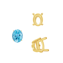 Load image into Gallery viewer, ITI NYC Four Prong Oval Wire Basket Settings With Pads in 14K Gold (5.00 x 3.00 mm - 12.00 x 10.00 mm)