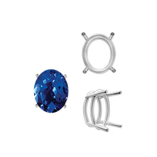 Load image into Gallery viewer, ITI NYC Four Prong Oval Wire Basket Settings in Sterling Silver (3.00 x 2.00 mm - 28.00 x 18.00 mm)