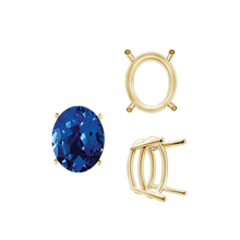 Load image into Gallery viewer, ITI NYC Four Prong Oval Wire Basket Settings in 14K Gold (3.00 x 2.00 mm - 28.00 x 18.00 mm)