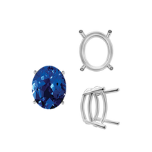 Load image into Gallery viewer, ITI NYC Four Prong Oval Wire Basket Settings in 18K Gold (3.00 x 2.00 mm - 13.00 x 9.00 mm)