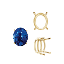 Load image into Gallery viewer, ITI NYC Four Prong Oval Wire Basket Settings in 18K Gold (3.00 x 2.00 mm - 13.00 x 9.00 mm)