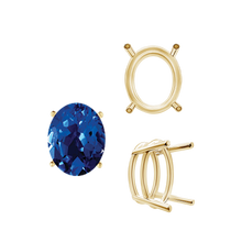 Load image into Gallery viewer, ITI NYC Four Prong Oval Wire Basket Settings in 14K Gold (3.00 x 2.00 mm - 28.00 x 18.00 mm)