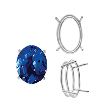 Load image into Gallery viewer, ITI NYC Four Prong Oval Wire Basket Settings in Sterling Silver (3.00 x 2.00 mm - 28.00 x 18.00 mm)