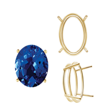 Load image into Gallery viewer, ITI NYC Four Prong Oval Wire Basket Settings in 14K Gold (3.00 x 2.00 mm - 28.00 x 18.00 mm)