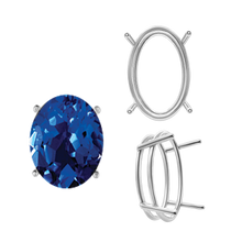 Load image into Gallery viewer, ITI NYC Four Prong Oval Wire Basket Settings in 14K Gold (3.00 x 2.00 mm - 28.00 x 18.00 mm)