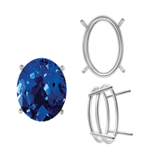 Load image into Gallery viewer, ITI NYC Four Prong Oval Wire Basket Settings in Sterling Silver (3.00 x 2.00 mm - 28.00 x 18.00 mm)