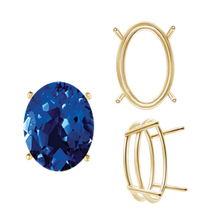 Load image into Gallery viewer, ITI NYC Four Prong Oval Wire Basket Settings in 14K Gold (3.00 x 2.00 mm - 28.00 x 18.00 mm)