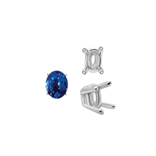 Load image into Gallery viewer, ITI NYC Four Prong Oval Wire Basket Settings in Sterling Silver (3.00 x 2.00 mm - 28.00 x 18.00 mm)