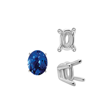 Load image into Gallery viewer, ITI NYC Four Prong Oval Wire Basket Settings in Sterling Silver (3.00 x 2.00 mm - 28.00 x 18.00 mm)