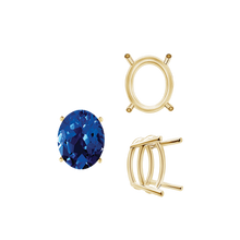 Load image into Gallery viewer, ITI NYC Four Prong Oval Wire Basket Settings in 18K Gold (3.00 x 2.00 mm - 13.00 x 9.00 mm)