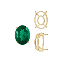 Load image into Gallery viewer, ITI NYC Four Prong Oval Wire Basket Tapered Base Settings in 14K Gold (5.00 x 3.00 mm - 20.00 x 15.00 mm)