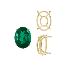 Load image into Gallery viewer, ITI NYC Four Prong Oval Wire Basket Tapered Base Settings in 14K Gold (5.00 x 3.00 mm - 20.00 x 15.00 mm)