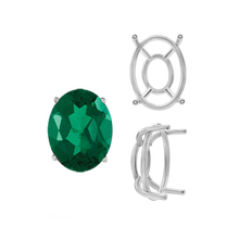 Load image into Gallery viewer, ITI NYC Four Prong Oval Wire Basket Tapered Base Settings in 14K Gold (5.00 x 3.00 mm - 20.00 x 15.00 mm)