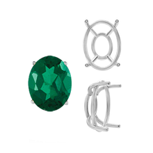 Load image into Gallery viewer, ITI NYC Four Prong Oval Wire Basket Tapered Base Settings in Sterling Silver (5.00 x 3.00 mm - 20.00 x 15.00 mm)