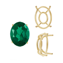 Load image into Gallery viewer, ITI NYC Four Prong Oval Wire Basket Tapered Base Settings in 14K Gold (5.00 x 3.00 mm - 20.00 x 15.00 mm)