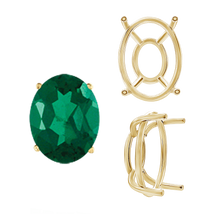 Load image into Gallery viewer, ITI NYC Four Prong Oval Wire Basket Tapered Base Settings in 14K Gold (5.00 x 3.00 mm - 20.00 x 15.00 mm)