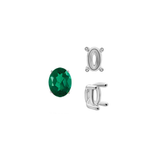 Load image into Gallery viewer, ITI NYC Four Prong Oval Wire Basket Tapered Base Settings in Sterling Silver (5.00 x 3.00 mm - 20.00 x 15.00 mm)