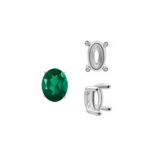 Load image into Gallery viewer, ITI NYC Four Prong Oval Wire Basket Tapered Base Settings in Sterling Silver (5.00 x 3.00 mm - 20.00 x 15.00 mm)