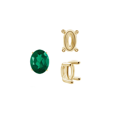 Load image into Gallery viewer, ITI NYC Four Prong Oval Wire Basket Tapered Base Settings in 14K Gold (5.00 x 3.00 mm - 20.00 x 15.00 mm)