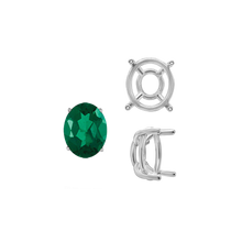 Load image into Gallery viewer, ITI NYC Four Prong Oval Wire Basket Tapered Base Settings in Sterling Silver (5.00 x 3.00 mm - 20.00 x 15.00 mm)