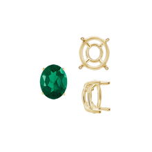 Load image into Gallery viewer, ITI NYC Four Prong Oval Wire Basket Tapered Base Settings in 14K Gold (5.00 x 3.00 mm - 20.00 x 15.00 mm)