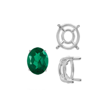 Load image into Gallery viewer, ITI NYC Four Prong Oval Wire Basket Tapered Base Settings in Sterling Silver (5.00 x 3.00 mm - 20.00 x 15.00 mm)