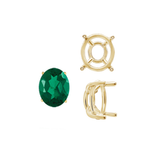 Load image into Gallery viewer, ITI NYC Four Prong Oval Wire Basket Tapered Base Settings in 14K Gold (5.00 x 3.00 mm - 20.00 x 15.00 mm)