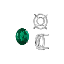 Load image into Gallery viewer, ITI NYC Four Prong Oval Wire Basket Tapered Base Settings in Sterling Silver (5.00 x 3.00 mm - 20.00 x 15.00 mm)